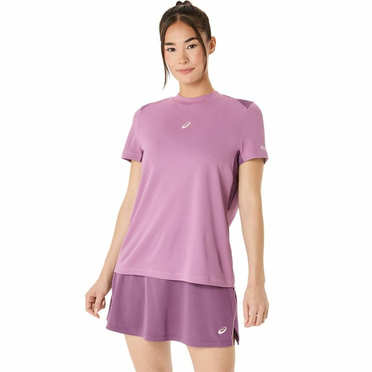 Men’s Short Sleeve T-Shirt Asics Padel Court Ss Top Purple Violet-0